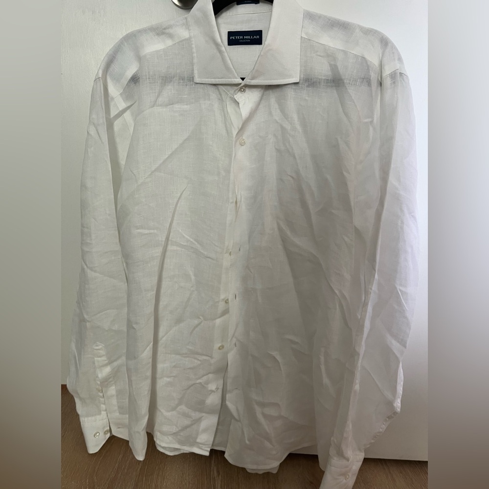 Peter Millar White Casual Button Down Shirt